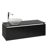 Тумба под раковину Villeroy & Boch Legato 120х38 см с подсветкой МДФ/ДСП черный матовый лак B579L0PD