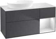 Тумба под раковину Villeroy & Boch Finion 120х50,1 см с подсветкой МДФ темно-синий матовый лак/стекло белое матовое FA51MTHG