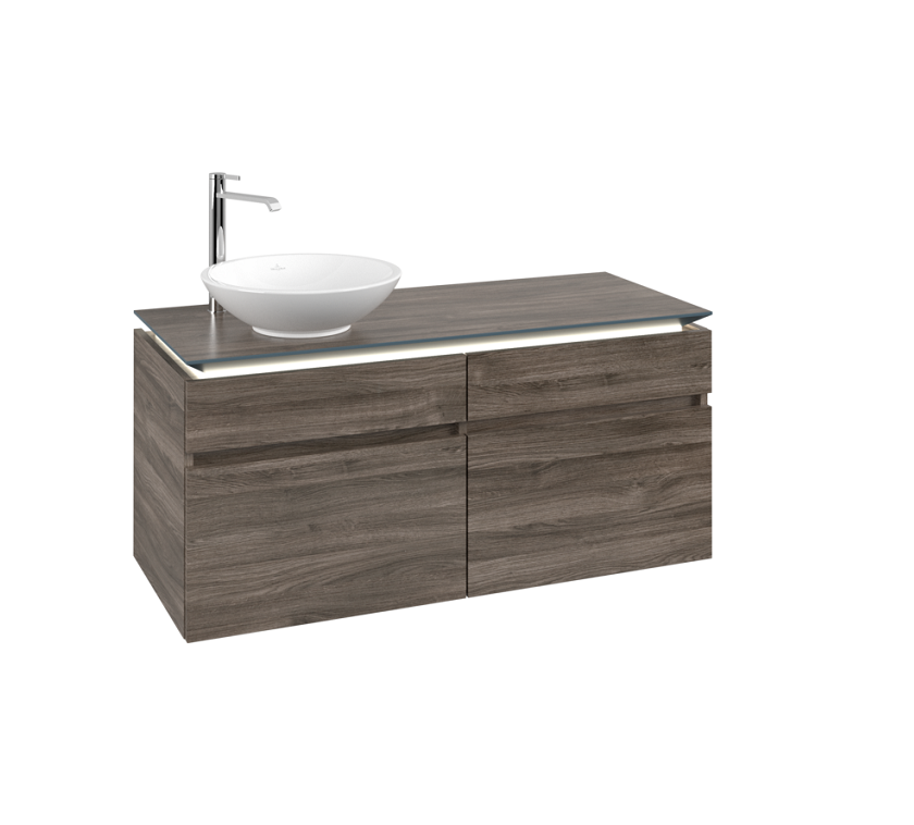 Тумба під раковину Villeroy & Boch Legato 120х55 см з підсвічуванням ДСП кам'яний дуб B580L0RK