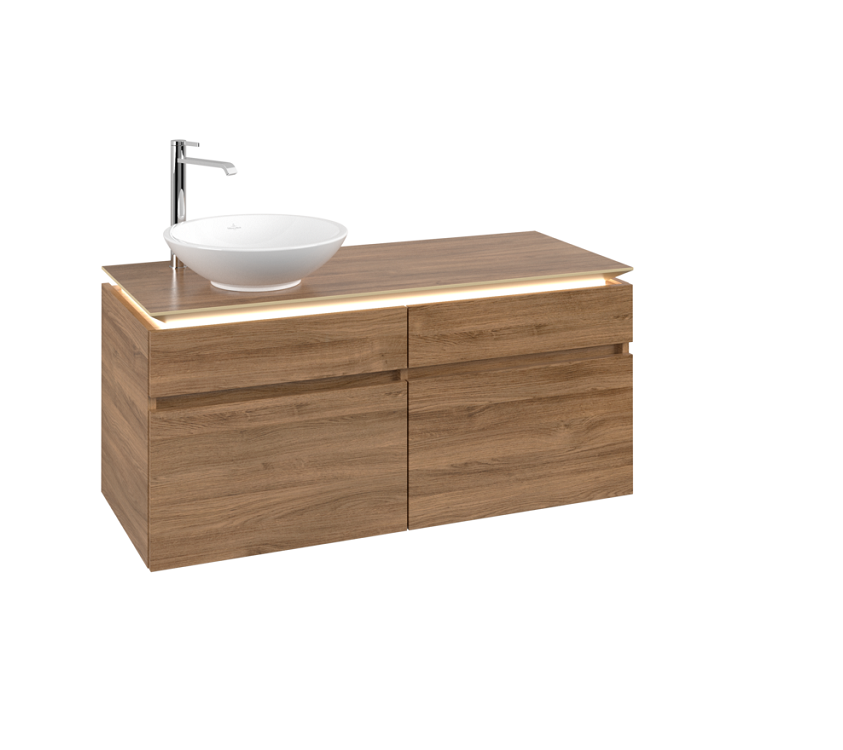 Тумба под раковину Villeroy & Boch Legato 120х55 см с подсветкой ДСП дуб канзас B580L0RH