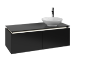 Тумба під раковину Villeroy&Boch Legato 120х38 см з підсвічуванням МДФ/ДСП чорний матовий лак B581L0PD