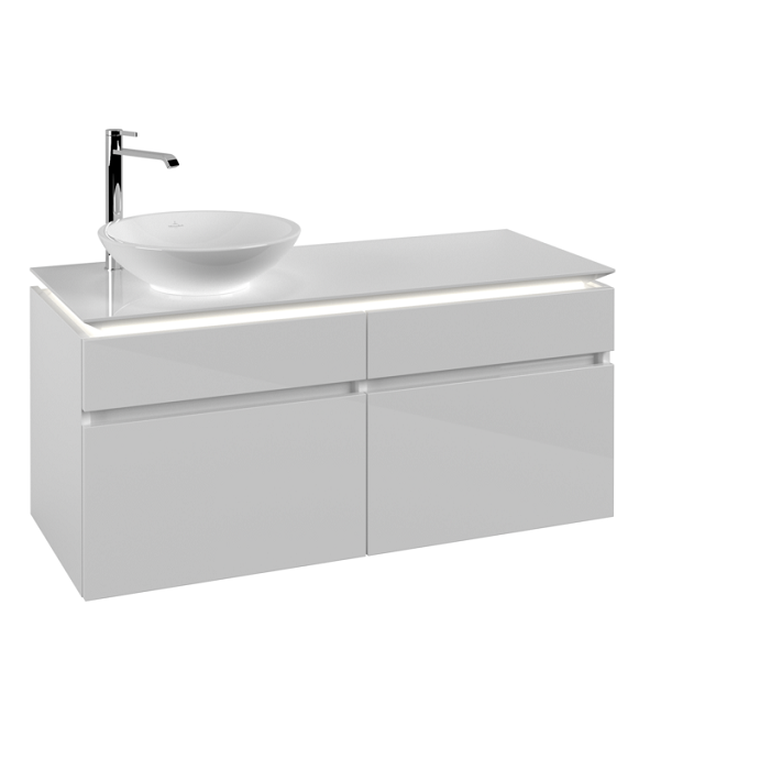 Тумба под раковину Villeroy & Boch Legato 120х55 см с подсветкой МДФ/ДСП белый глянцевый B580L0DH