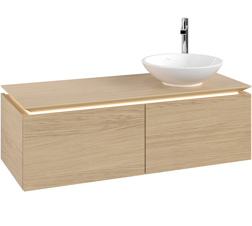 Тумба под раковину Villeroy & Boch Legato 120х38 см с подсветкой ДСП северный дуб B581L0VJ