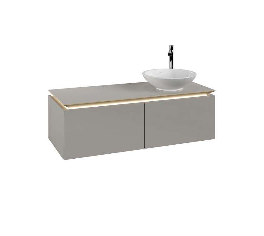 Тумба под раковину Villeroy & Boch Legato 120х38 см с подсветкой ДСП нежно-серый B581L0VK