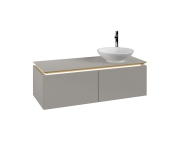 Тумба під раковину Villeroy & Boch Legato 120х38 см з підсвічуванням ДСП ніжно-сірий B581L0VK