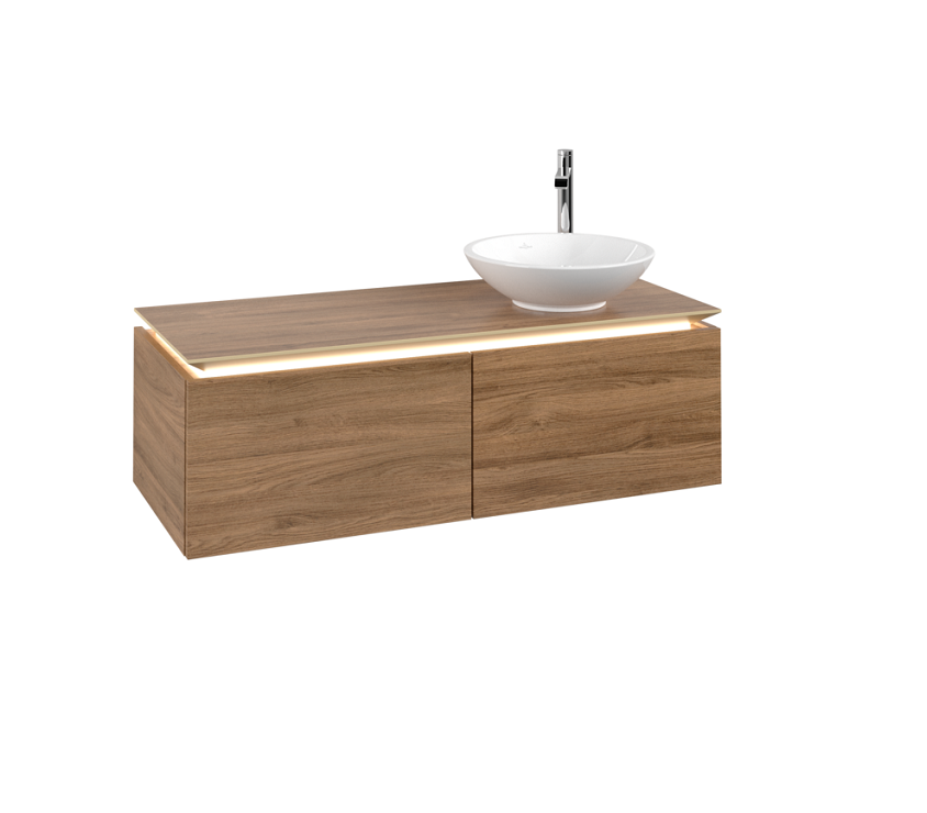 Тумба под раковину Villeroy & Boch Legato 120х38 см с подсветкой ДСП дуб канзас B581L0RH