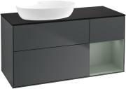 Тумба под раковину Villeroy & Boch Finion 120х50,1 см с подсветкой МДФ темно-синий матовый лак/стекло черное матовое FA52GMHG