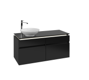 Тумба під раковину Villeroy&Boch Legato 120х55 см з підсвічуванням МДФ/ДСП чорний матовий лак B580L0PD