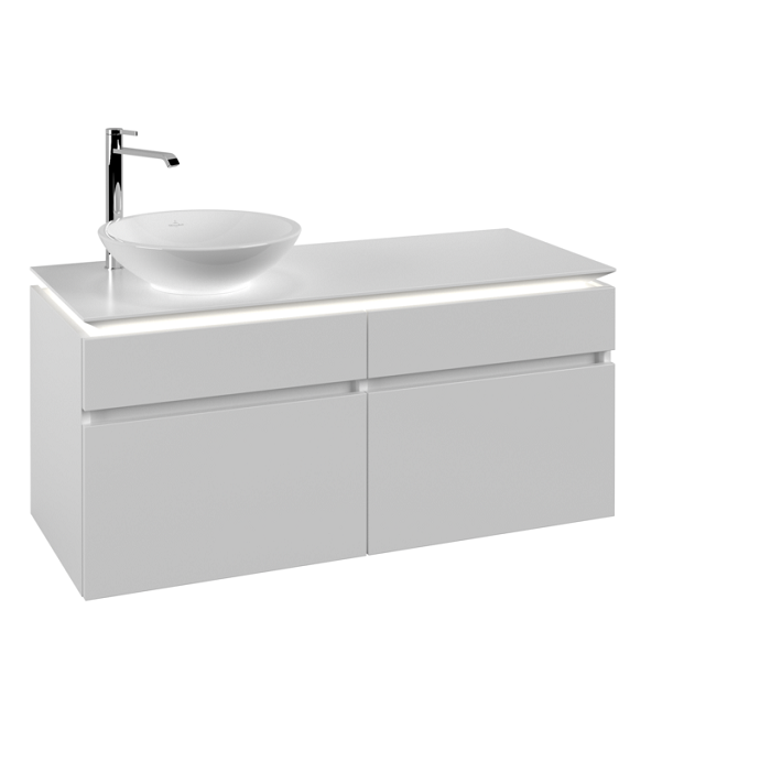 Тумба под раковину Villeroy & Boch Legato 120х55 см с подсветкой ДСП белый матовый B580L0MS