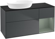 Тумба под раковину Villeroy & Boch Finion 120х50,1 см с подсветкой МДФ темно-синий матовый лак/стекло черное матовое FA52GMHG