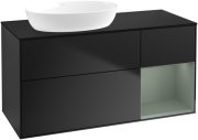 Тумба под раковину Villeroy & Boch Finion 120х50,1 см с подсветкой МДФ черный матовый лак/стекло черное матовое FA52GMPD