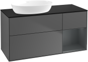 Тумба під раковину Villeroy & Boch Finion 120х50,1 см з підсвічуванням антрацит матовий лак/скло чорне матове FA52HGGK