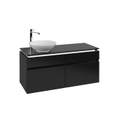 Тумба під раковину Villeroy&Boch Legato 120х55 см з підсвічуванням МДФ/ДСП чорний матовий лак B580L0PD