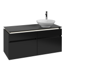 Тумба під раковину Villeroy&Boch Legato 120х55 см з підсвічуванням МДФ/ДСП чорний матовий лак B582L0PD