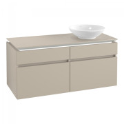 Тумба під раковину Villeroy & Boch Legato 120х55 см з підсвічуванням ДСП ніжно-сірий B582L0VK