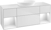 Тумба під раковину Villeroy & Boch Finion 160х50,1 см із підсвічуванням МДФ білий матовий лак/скло біле матове FD01GFMT