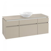 Тумба під раковину Villeroy & Boch Legato 140х55 см з підсвічуванням ДСП ніжно-сірий B586L0VK