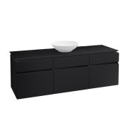 Тумба под раковину Villeroy & Boch Legato 140х55 см с подсветкой МДФ/ДСП черный матовый лак B586L0PD