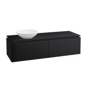 Тумба під раковину Villeroy&Boch Legato 140х38 см з підсвічуванням МДФ/ДСП чорний матовий лак B587L0PD