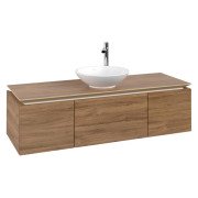 Тумба під раковину Villeroy & Boch Legato 140х38 см з підсвічуванням ДСП дуб канзас B585L0RH