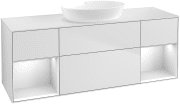 Тумба під раковину Villeroy & Boch Finion 160х50,1 см із підсвічуванням МДФ білий матовий лак/скло біле матове FD01MTMT