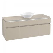 Тумба під раковину Villeroy & Boch Legato 140х55 см з підсвічуванням ДСП ніжно-сірий B586L0VK