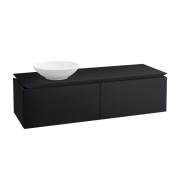 Тумба під раковину Villeroy&Boch Legato 140х38 см з підсвічуванням МДФ/ДСП чорний матовий лак B587L0PD