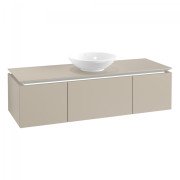 Тумба під раковину Villeroy & Boch Legato 140х38 см з підсвічуванням ДСП ніжно-сірий B585L0VK