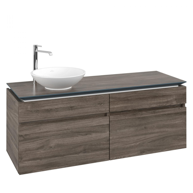 Тумба под раковину Villeroy & Boch Legato 140х55 см с подсветкой ДСП каменный дуб B588L0RK