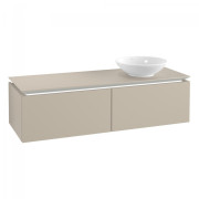 Тумба під раковину Villeroy & Boch Legato 140х38 см з підсвічуванням ДСП ніжно-сірий B589L0VK