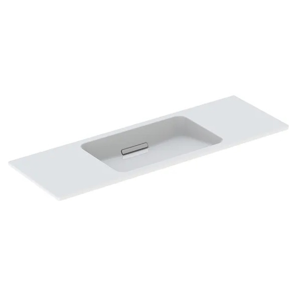 Раковина для ванной Geberit One 120х40 см сантехнический фарфор KeraTect белый/накладка глянцевый хром 500.392.01.1