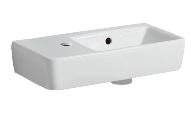 Раковина для ванной Geberit Selnova Compact 50х25 см отверстие слева сантехнический фарфор белый 501.506.00.7