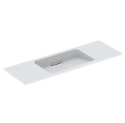 Раковина для ванної Geberit One 120х40 см сантехнічна порцеляна KeraTect білий/накладка глянсовий хром 500.392.01.1