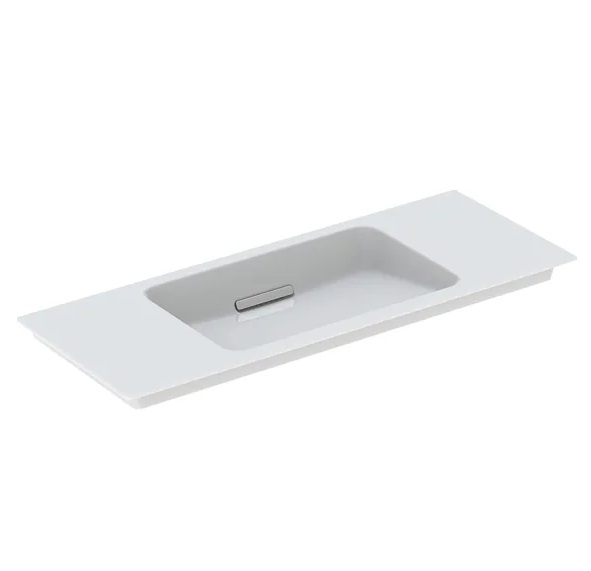 Раковина для ванної Geberit One 105х40 см сантехнічна порцеляна KeraTect білий/накладка глянсовий хром 500.396.01.1
