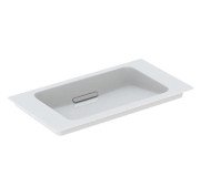 Раковина для ванної Geberit One 75х40 см сантехнічна порцеляна KeraTect білий/накладка глянсовий хром 500.391.01.1