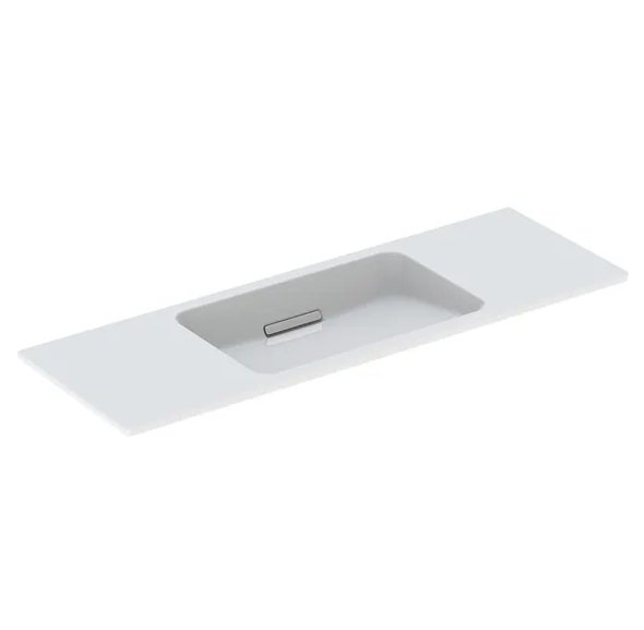 Раковина для ванной Geberit One 120х40 см сантехнический фарфор KeraTect белый/накладка глянцевый хром 500.392.01.1