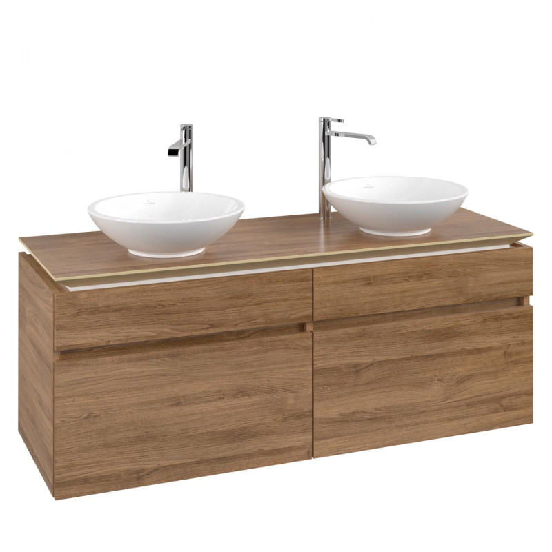 Тумба під раковину Villeroy & Boch Legato 140х55 см з підсвічуванням ДСП дуб канзас B592L0RH