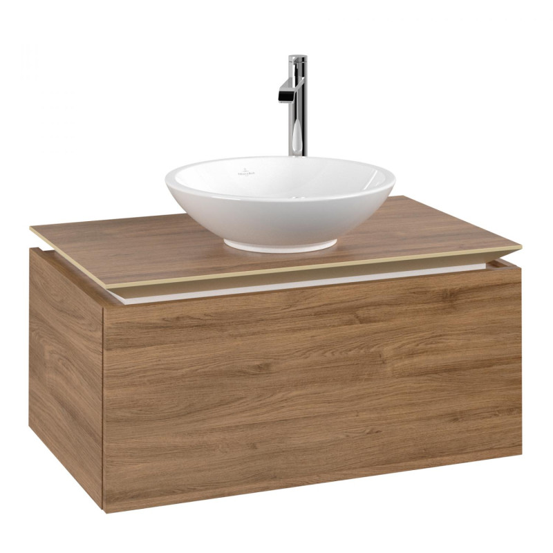 Тумба під раковину Villeroy & Boch Legato 80х38 см з підсвічуванням ДСП дуб канзас B569L0RH