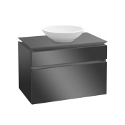 Тумба під раковину Villeroy & Boch Legato 80х55 см з підсвічуванням МДФ/ДСП глянсовий сірий B570L0FP