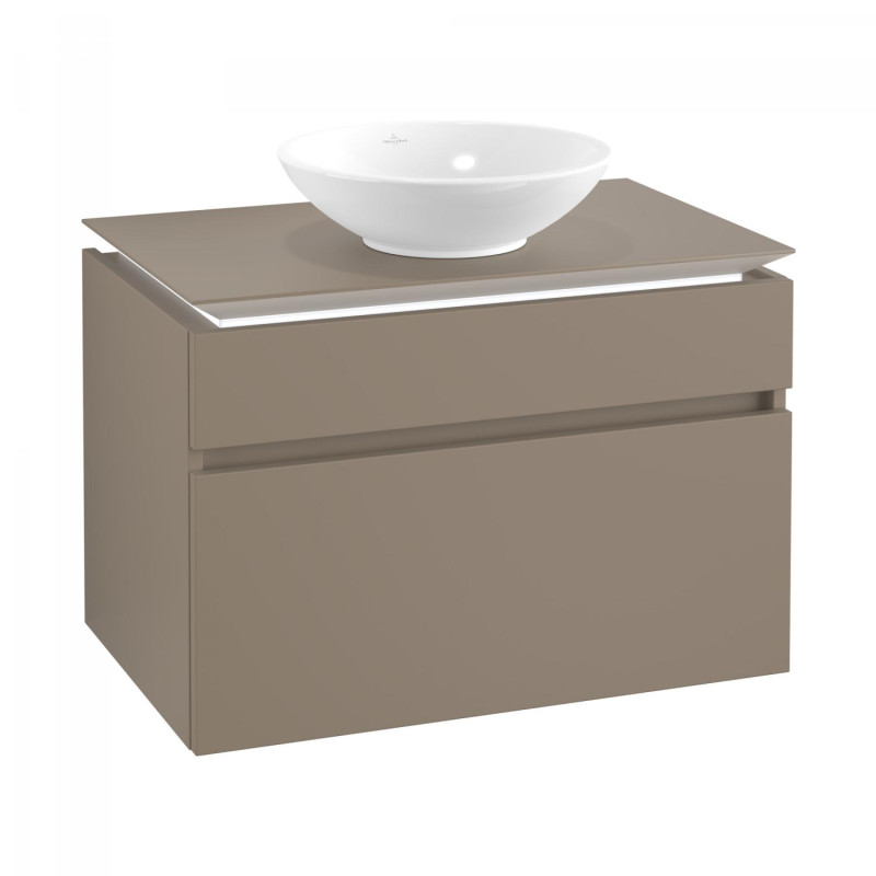 Тумба під раковину Villeroy & Boch Legato 80х55 см з підсвічуванням ДСП сірий трюфель B570L0VG