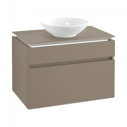 Тумба під раковину Villeroy & Boch Legato 80х55 см з підсвічуванням ДСП сірий трюфель B570L0VG