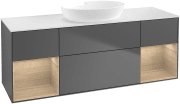 Тумба під раковину Villeroy & Boch Finion 160х50,1 см із підсвічуванням МДФ антрацит матовий лак/скло біле матове FD01PCGK