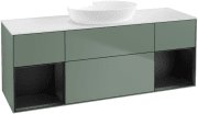 Тумба под раковину Villeroy & Boch Finion 160х50,1 см с подсветкой МДФ оливковый матовый лак/стекло белое матовое FD01PDGM