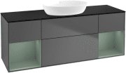 Тумба под раковину Villeroy & Boch Finion 160х50,1 см с подсветкой МДФ антрацит матовый лак/стекло черное матовое FD02GMGK