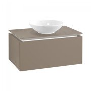 Тумба под раковину Villeroy & Boch Legato 80х38 см с подсветкой ДСП трюфель серый B569L0VG