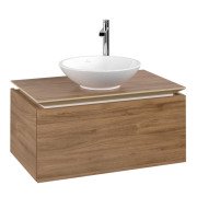 Тумба под раковину Villeroy & Boch Legato 80х38 см с подсветкой ДСП дуб канзас B569L0RH