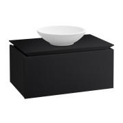Тумба под раковину Villeroy & Boch Legato 100х38 см с подсветкой МДФ/ДСП черный матовый лак B571L0PD