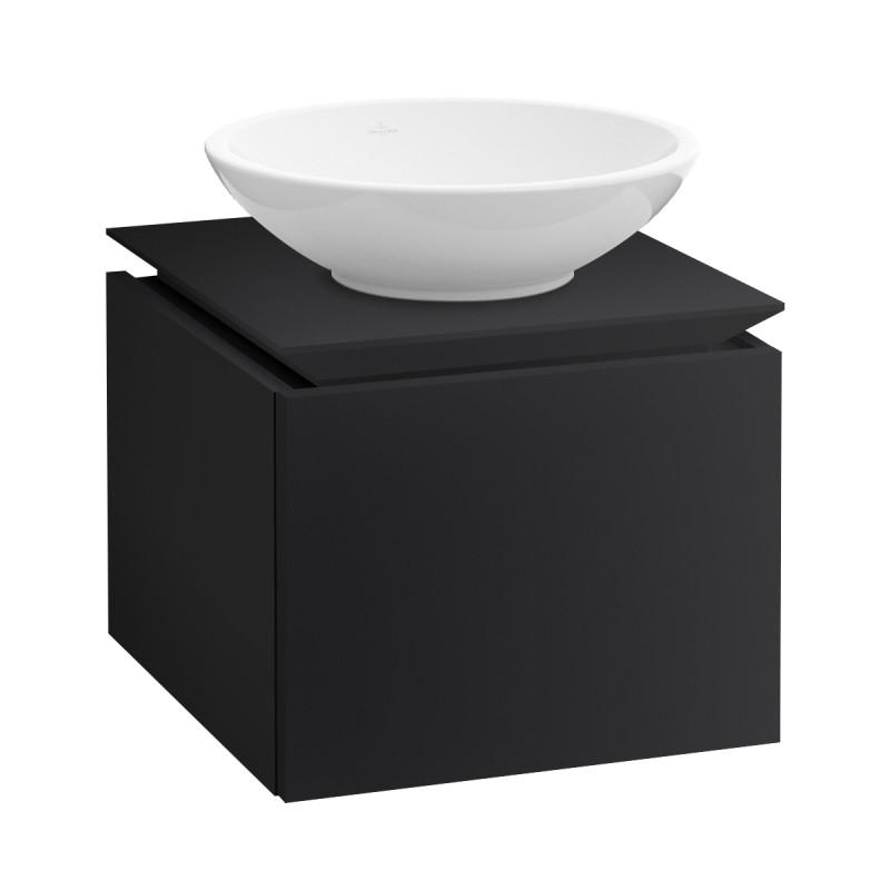 Тумба под раковину Villeroy & Boch Legato 45х38 см с подсветкой МДФ/ДСП черный матовый лак B565L0PD