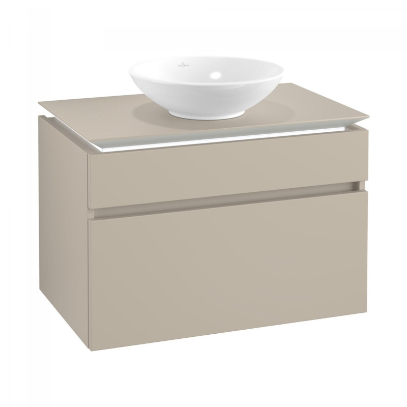 Тумба под раковину Villeroy & Boch Legato 100х55 см с подсветкой ДСП нежно-серый B572L0VK