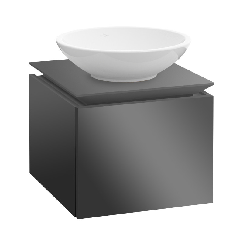 Тумба під раковину Villeroy & Boch Legato 45х38 см з підсвічуванням МДФ/ДСП глянсовий сірий B565L0FP